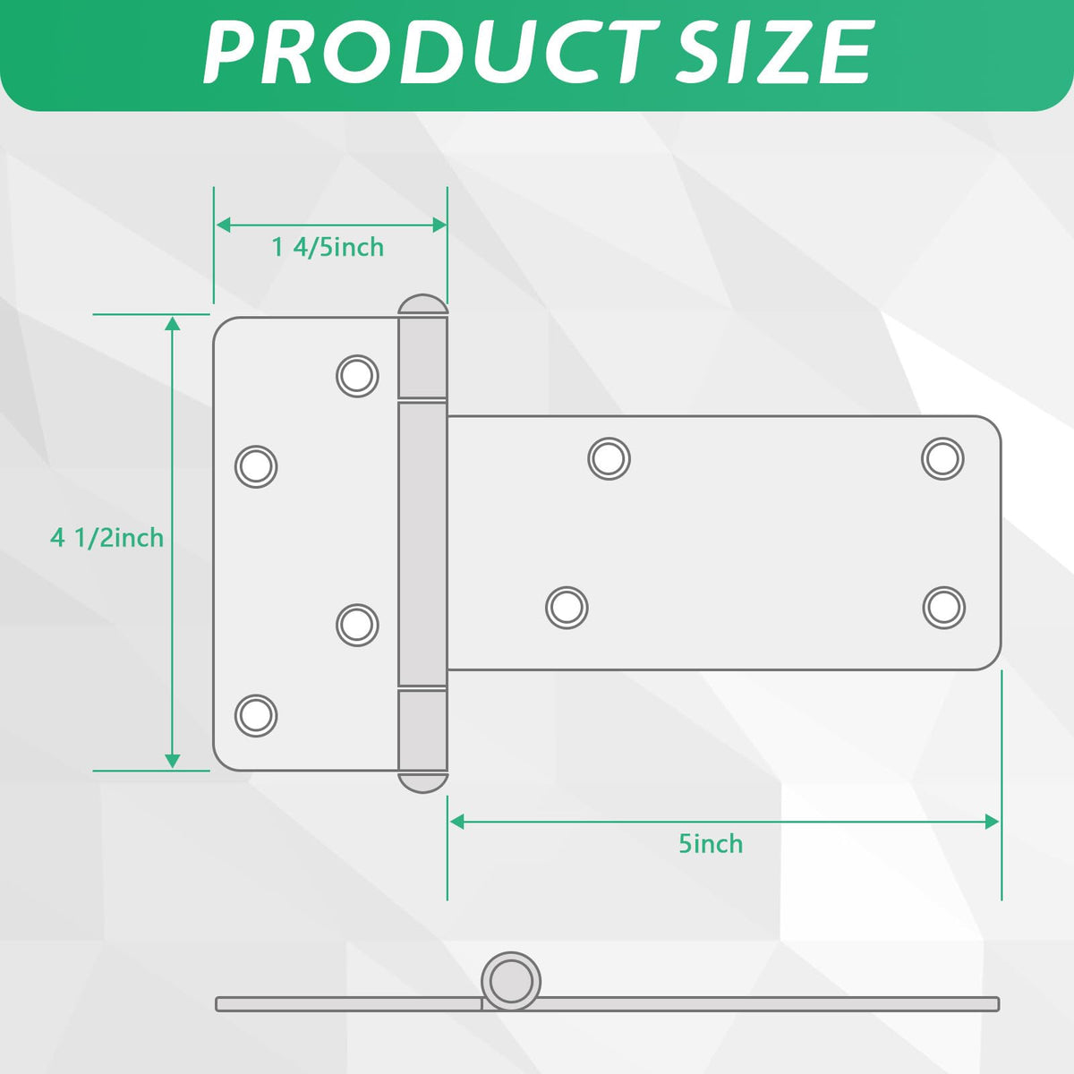 2 Pack 5in T-Strap Shed Door Hinges, 260 Lbs Capacity, Heavy Duty