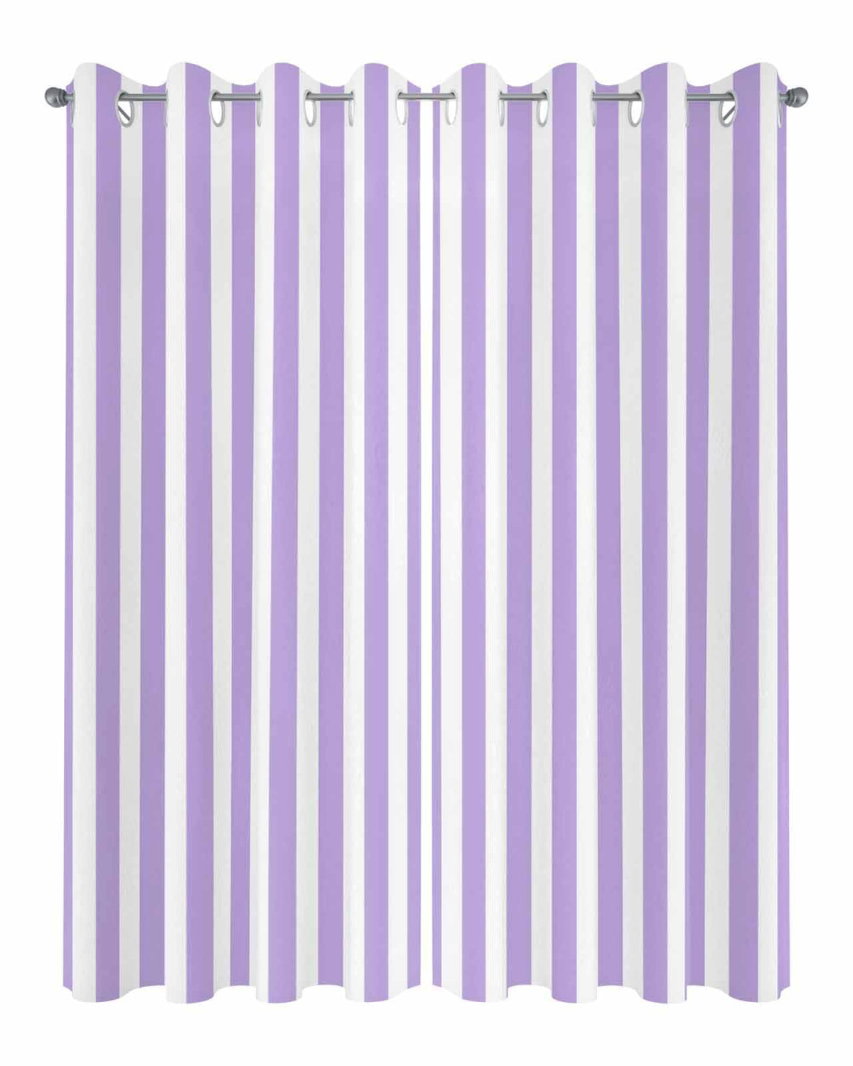 Stripe Outdoor Curtains Waterproof Outside Curtain 2 Panel, Purple White Window Treatment Drapes Vertical Striped