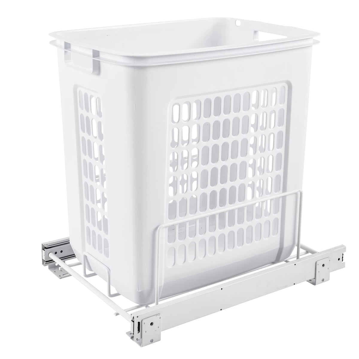 Large Pullout Clothes Hamper, Steel Frame & Polymer Laundry Bin
