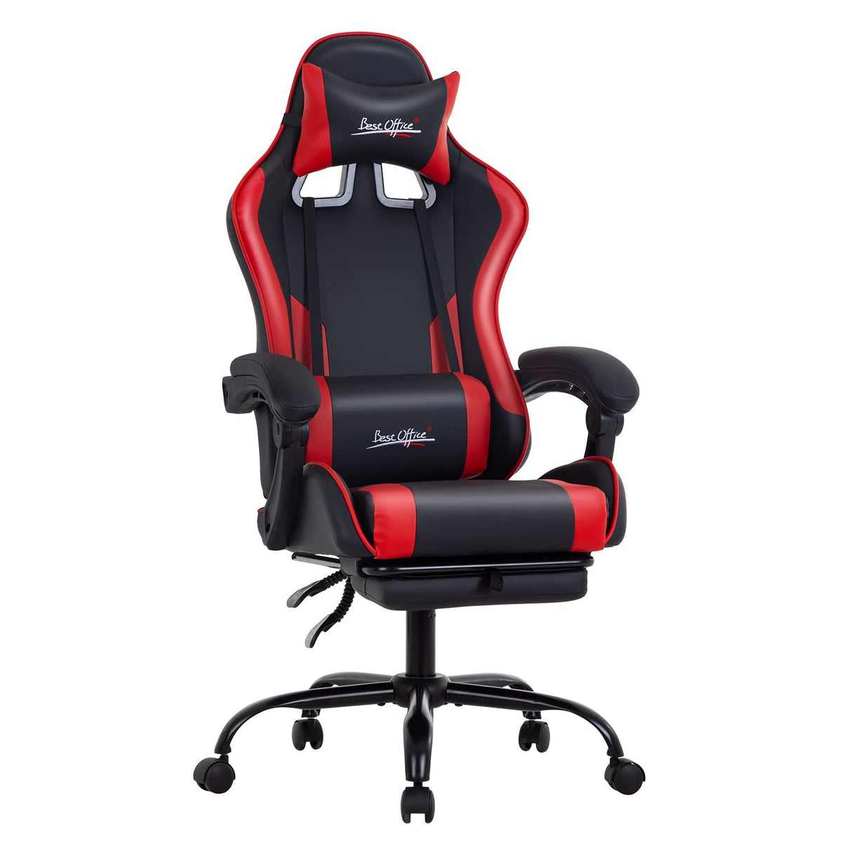 Gaming Chair Office Chair Desk Chair with Footrest Lumbar Support Headrest Armrest Task Rolling Swivel Ergonomic
