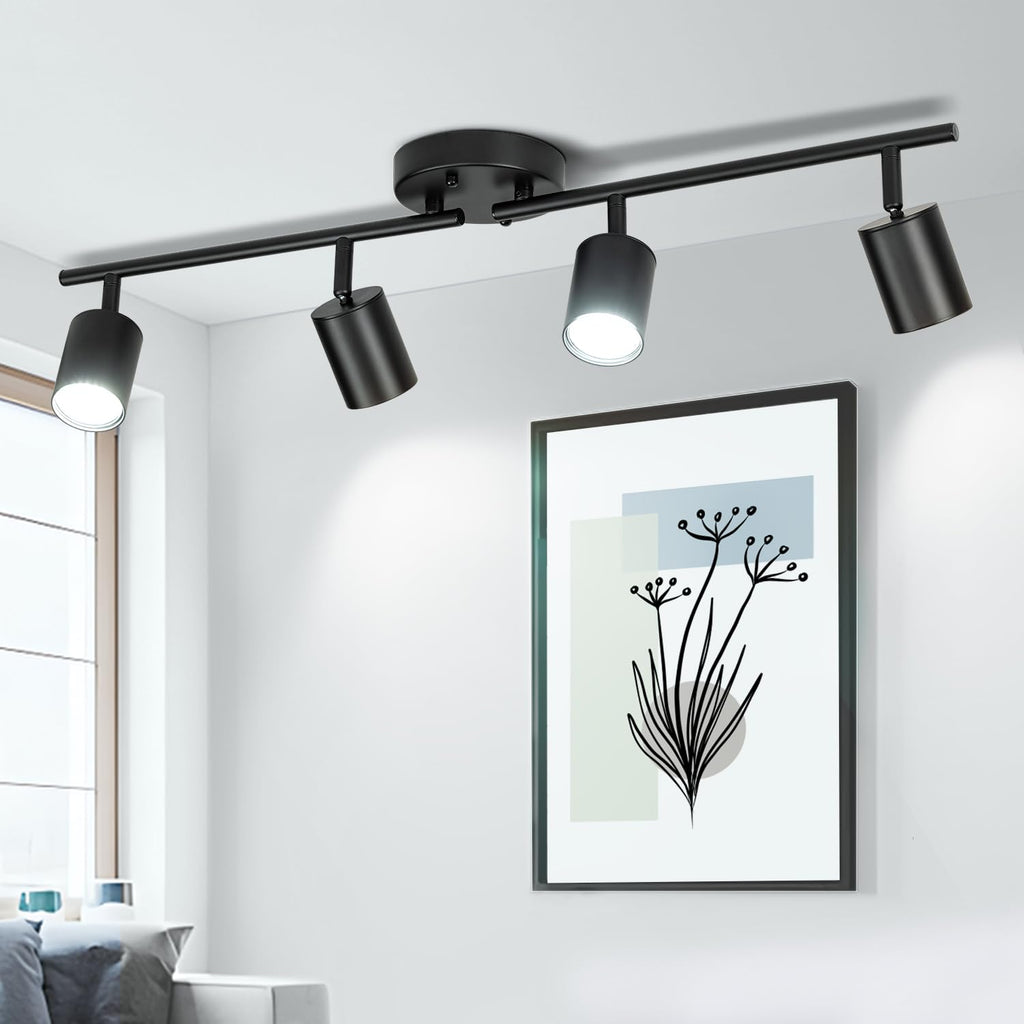 4 Ways Black Track Lighting Fixtures Ceiling Gu10 Bulb Not Included