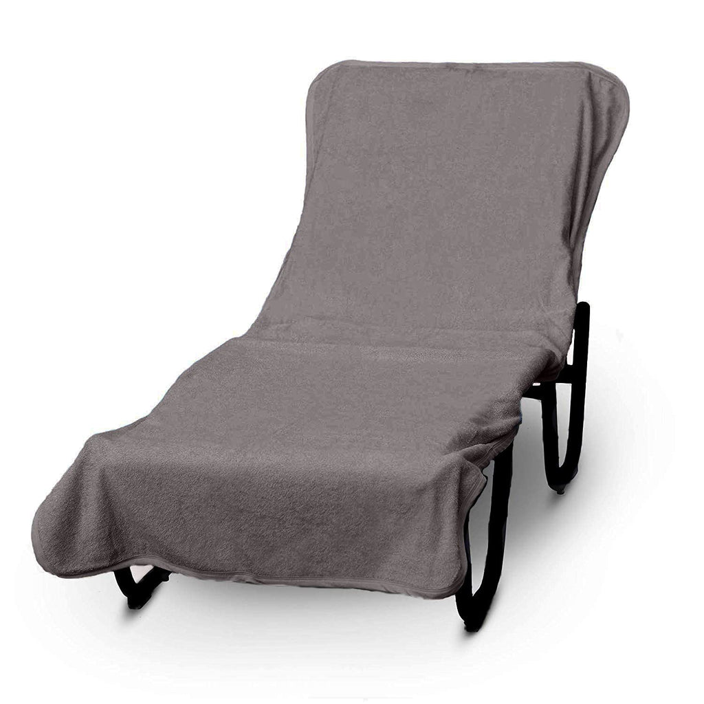 Chaise Lounge Cover, Fitted Terry Cloth with Envelope Top & Pocket, 90 x 29 Inch Outdoor Poolside Lounge Chair Cover