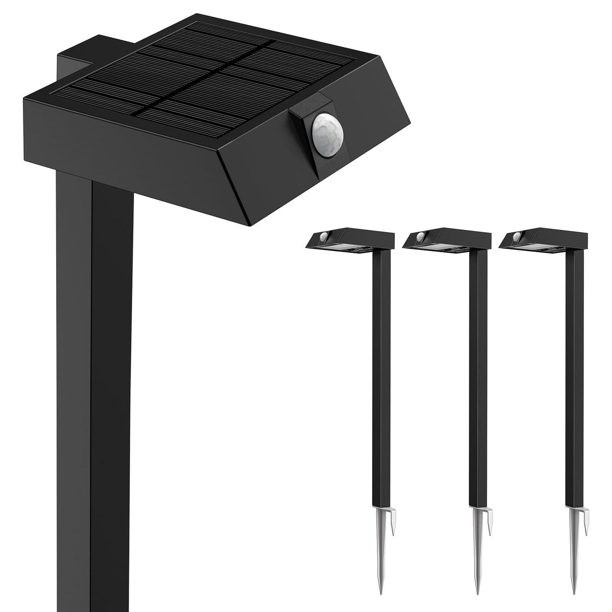 Solar Pathway Lights, 4 Pack Metal Motion Sensor Outdoor Lights