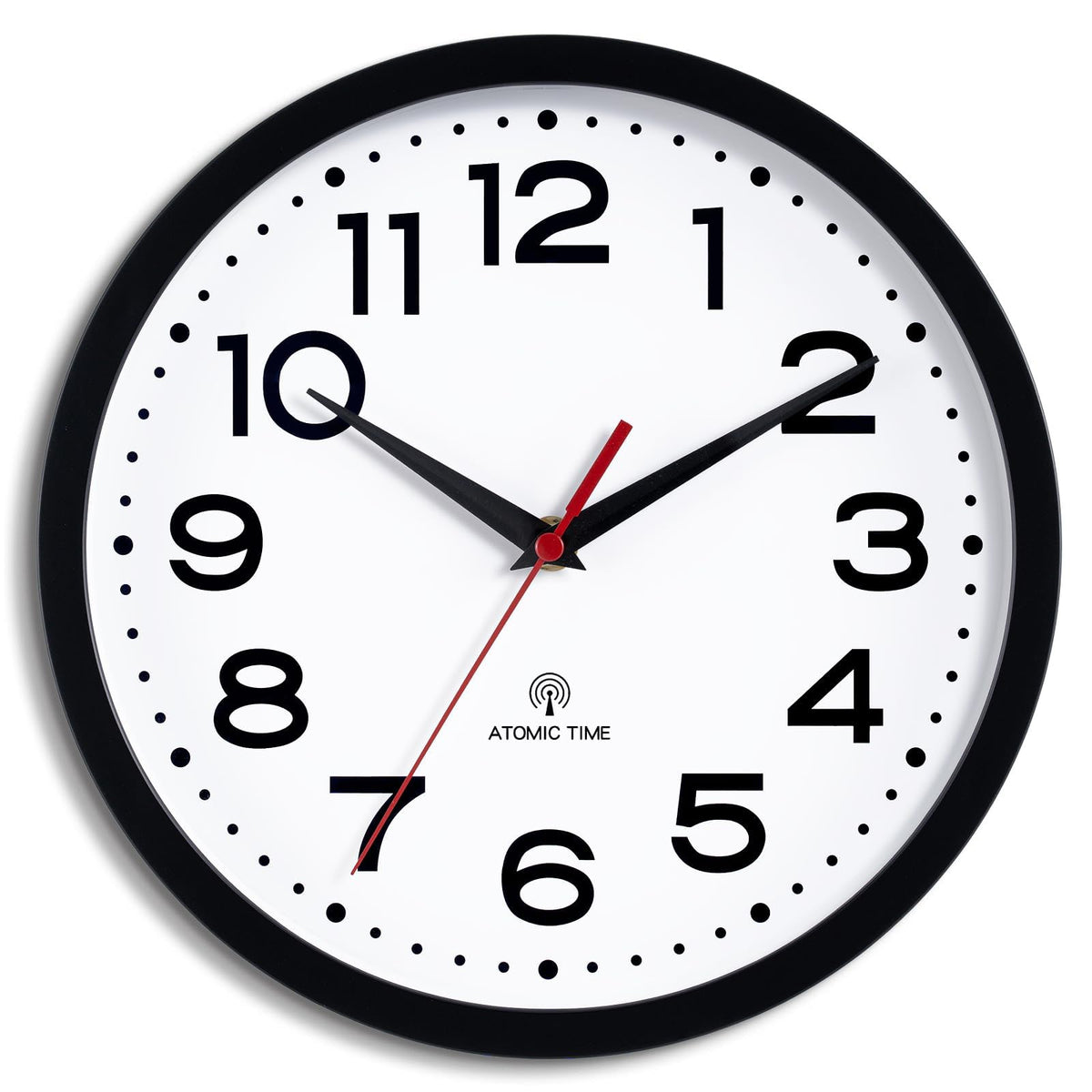 Inspired Nelson Style 14 Inch Atomic Wall Clock, Battery Operated Silent Non Ticking