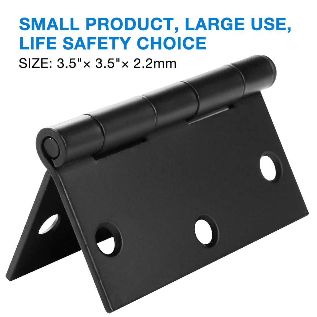 18 Pack Matte Black Door Hinges 3.5 x 3.5 Inch with Square Corners
