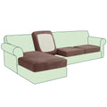 Velvet Couch Cushion Covers, 4 PC Water Resistant Sectional Couch Covers for L Shape Sofa, Individual Seat Cushion
