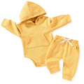 Infant Baby Girl Fall Clothes Ribbed Long Sleeve Winter Spring Hoodie Outfit Yellow