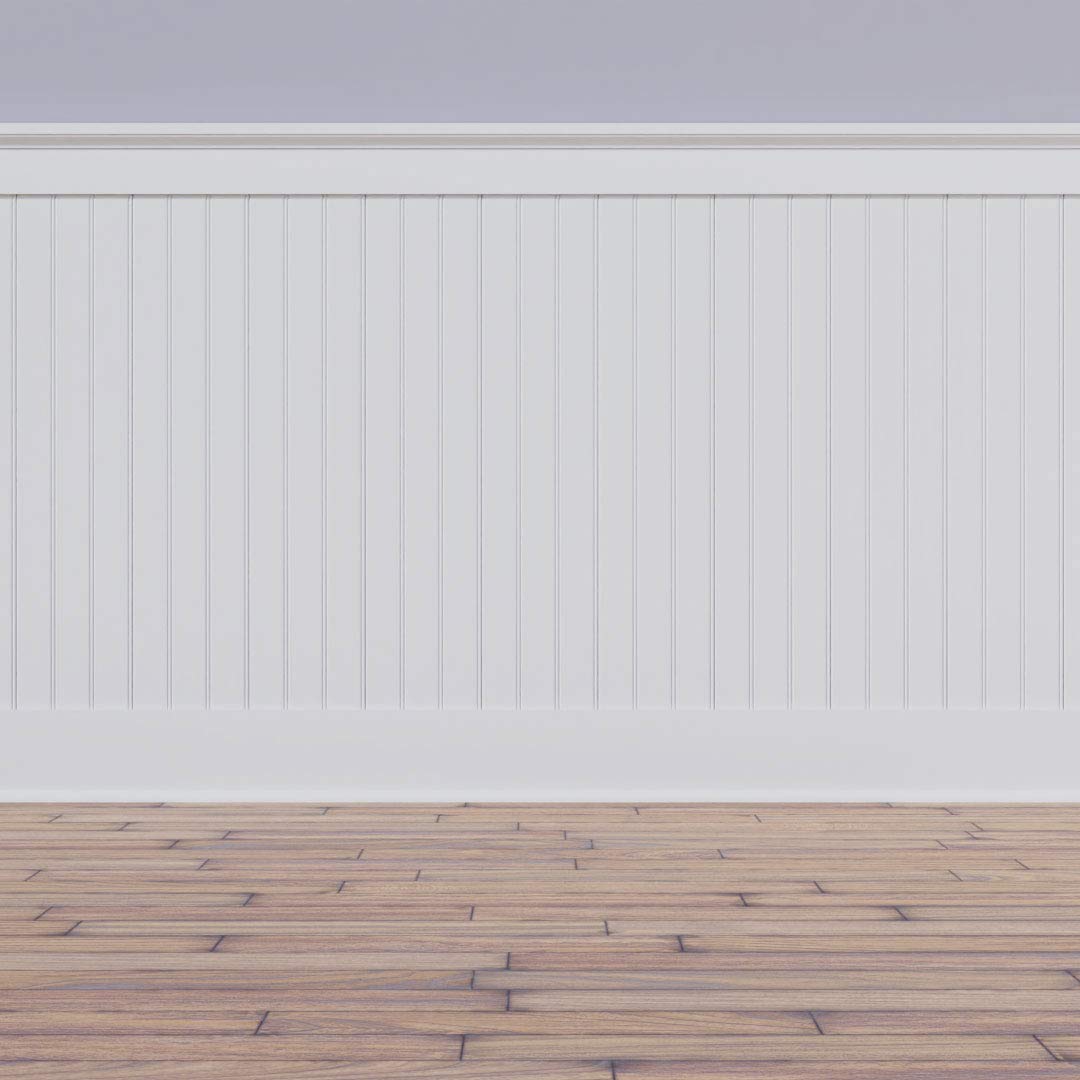 Deluxe Beadboard, 8' Length PVC Wainscoting Kit, 56" Height, White
