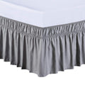 Wrap Around Elastic Bed Skirt for Beds, 24" Drop, Grey