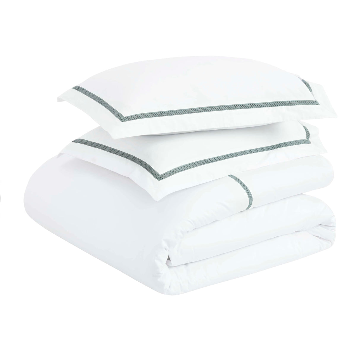 Embroidered Cotton Bed Sheet Set, 1 Elastic Deep Pocket Fitted Sheet, 1 Flat Sheet, 2 Pillowcases, Daily Soft Sheets