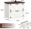 2 Drawer File Cabinet with Lock, Wood Filing Cabinets Storage Cabinet for Hanging Files Letter/Legal/F4/A4 Size, White