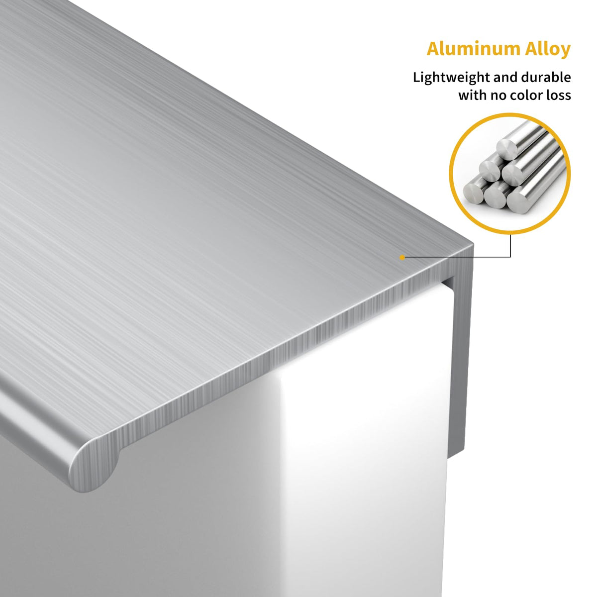 100 Pack 3in Brushed Nickel Finger Edge Pulls for Cabinets