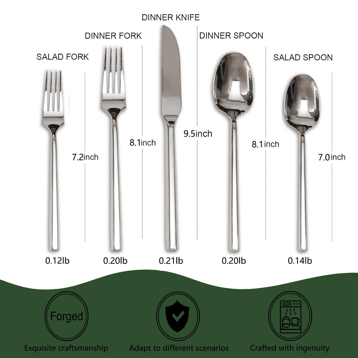 20-Piece Silverware Set, Flatware Set 18/10 Stainless Steel
