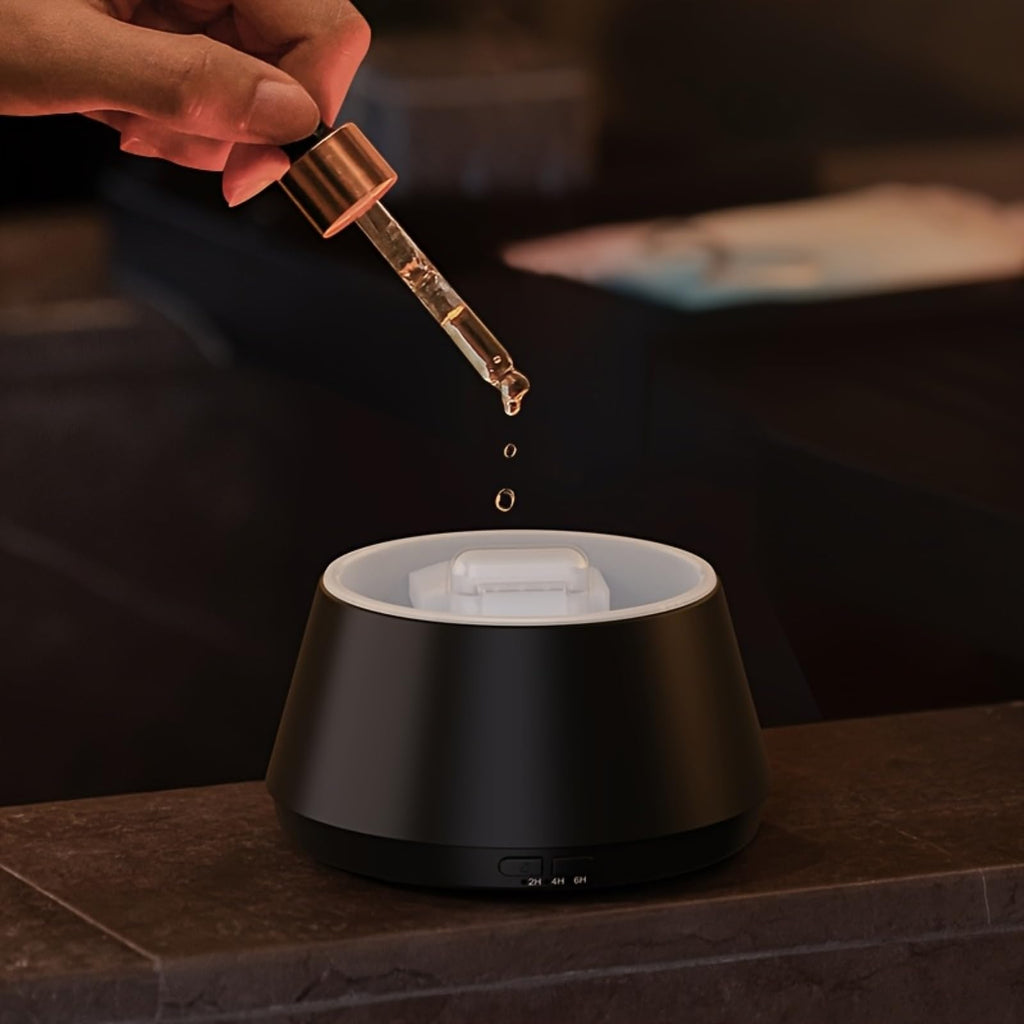 Essential Oil Diffuser, Luxury-Style Aromatherapy Diffuser with Candlelight Night Light Effect, Ultrasonic Cool Mist