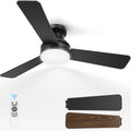 42" Indoor/Outdoor Flush Mount Ceiling Fan with Light & Remote