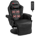 Massage Gaming Chair, Racing Style Gaming Recliner w/Adjustable Backrest and Footrest, Ergonomic High Back PU Leather