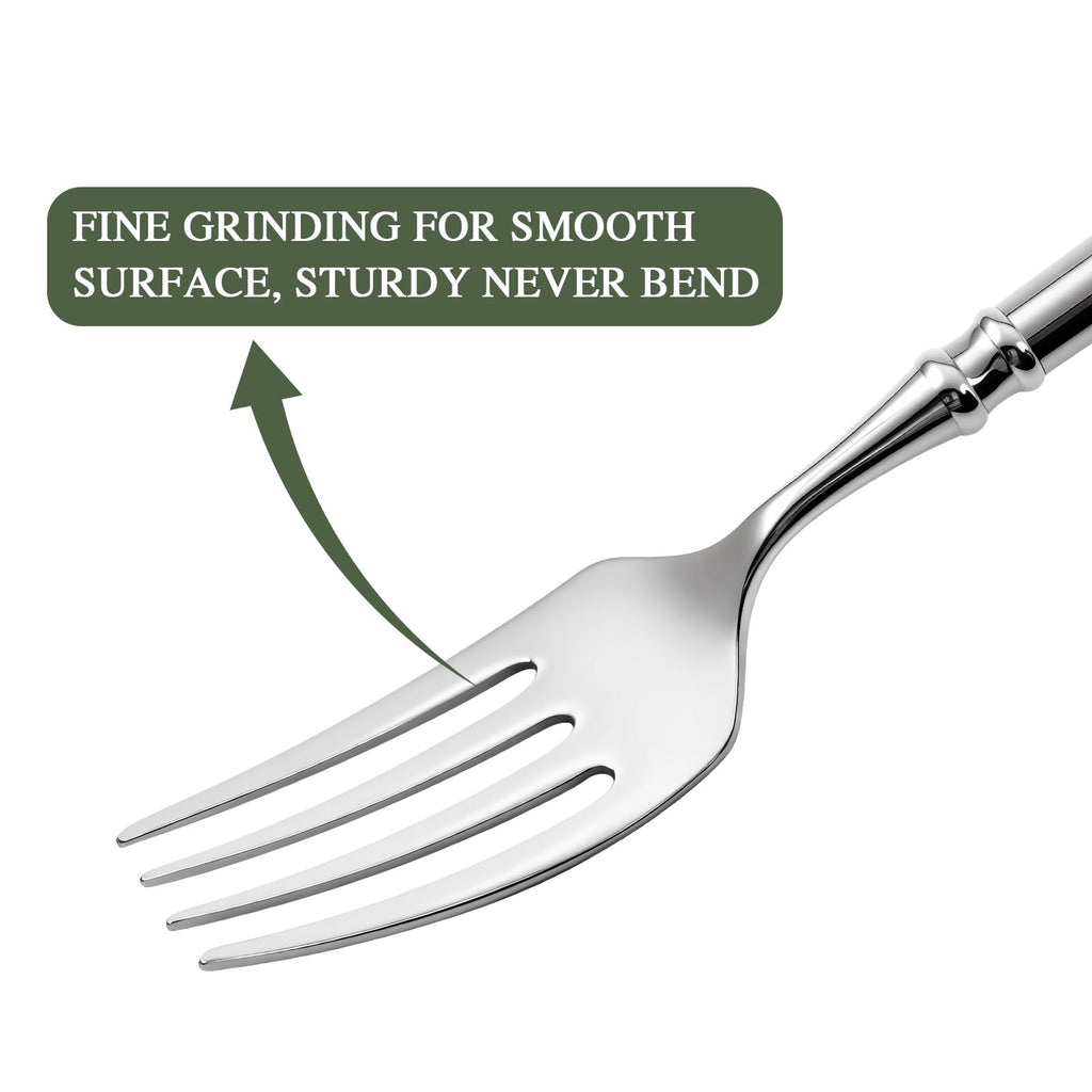 Silverware Set 18/10 Stainless Steel Vintage Flatware Set, 40-Piece Hand Forged Mirror Silver Finish Cutlery