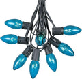 C9 Teal Christmas String Light Set, 100 Foot, Black Wire