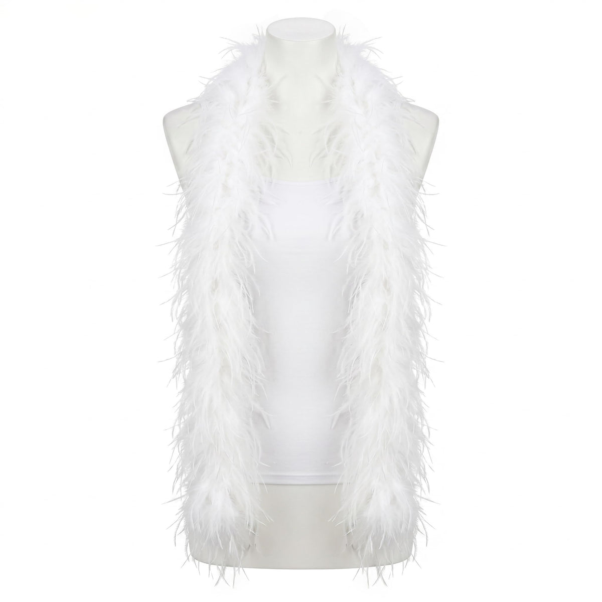 5 ply White Ostrich Feather Boas.