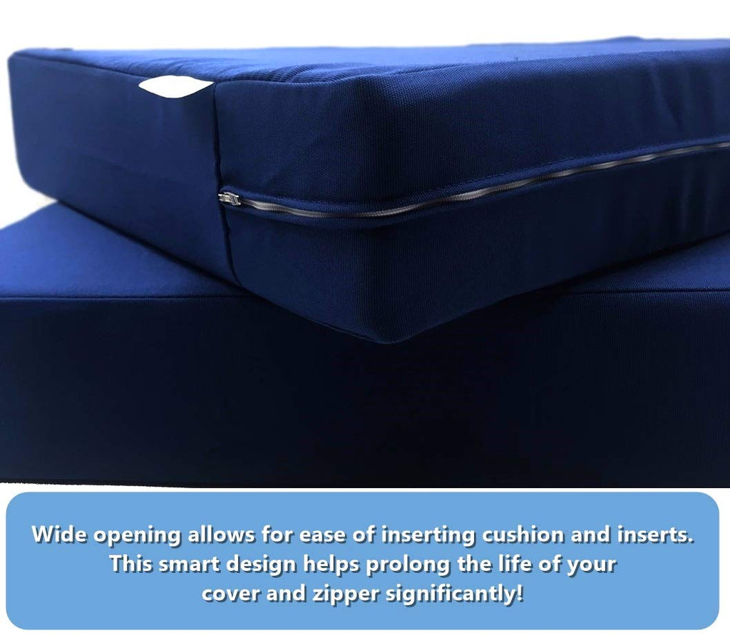 Indoor Outdoor Water Repellent High UV Resistant Patio Chair Cushion Cover (Majestic Royal, 22"x22"x4" (4 Covers))