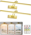 2 Pack Picture Light Battery Operated for Wall, 16" Wireless Art Lighting for Painting, 6 Colors Picture Frame Lights