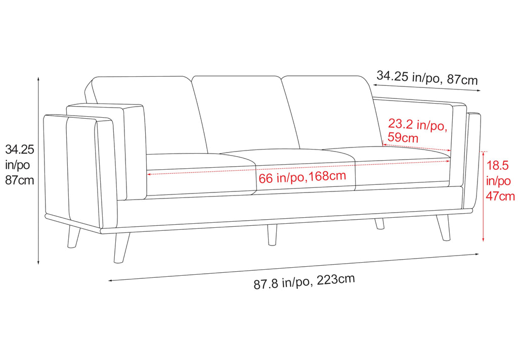 Artisan Full Leather Sofa 88" | Pure Full Italian Nappa Leather Couch, Solid Wood Accent, Ultimate Comfort, Black