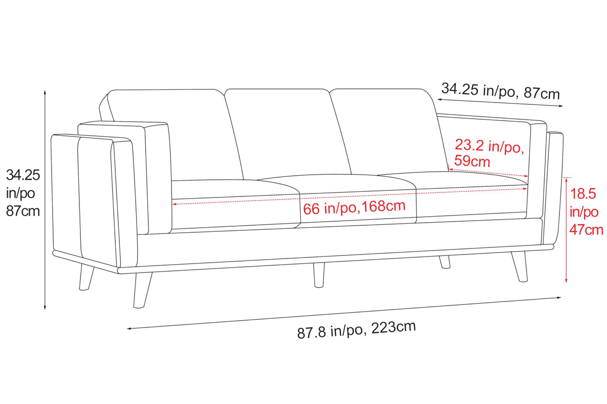Artisan Full Leather Sofa 88" | Pure Full Italian Nappa Leather Couch, Solid Wood Accent, Ultimate Comfort, Black