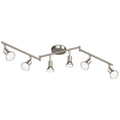LED Track Lighting Kit, Flexibly Rotatable Light Heads, 6 Way Ceiling Spotlight Matt Nickel Finish, Including