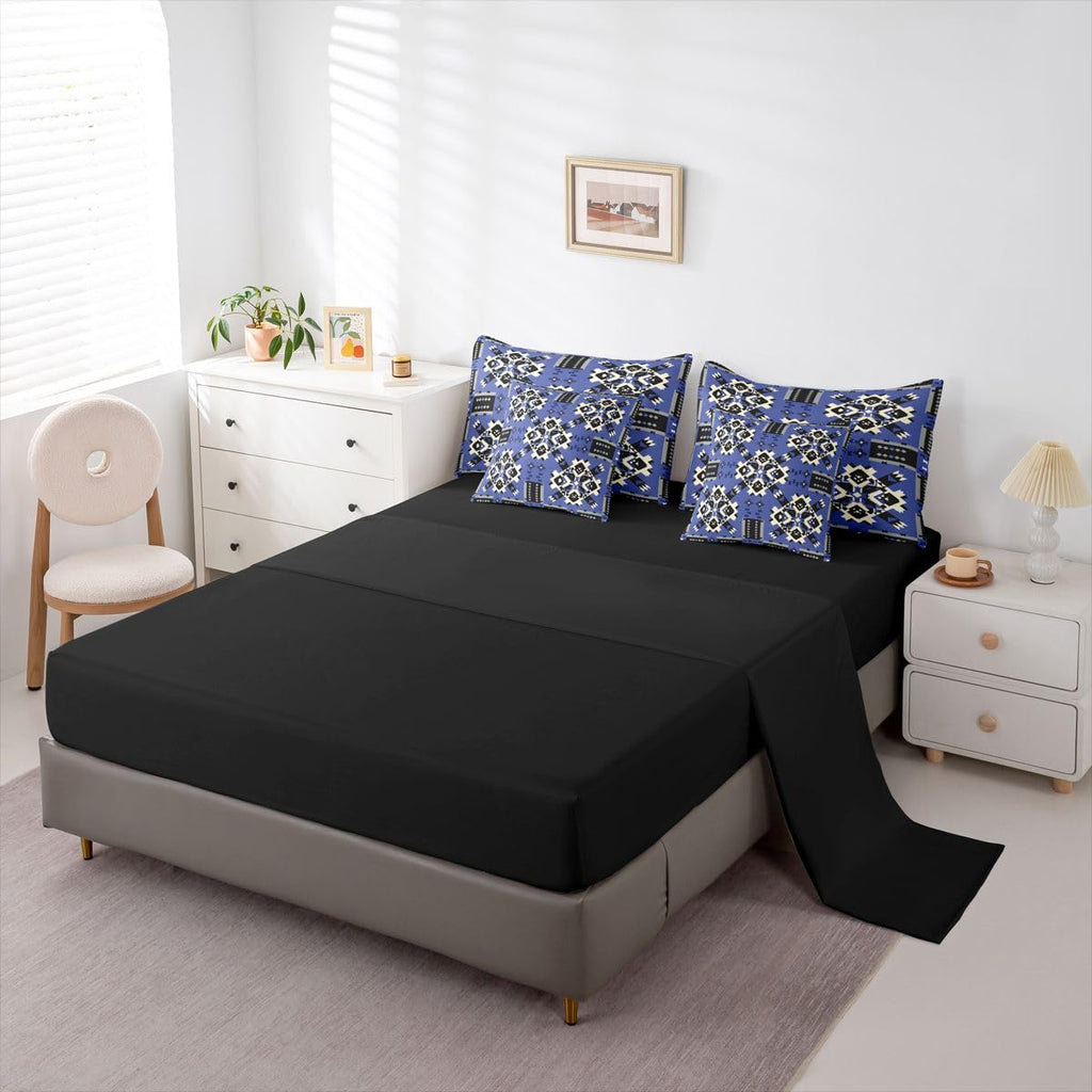 Navy Blue Southwestern Comforter Set 7-Piece Bed in a Bag