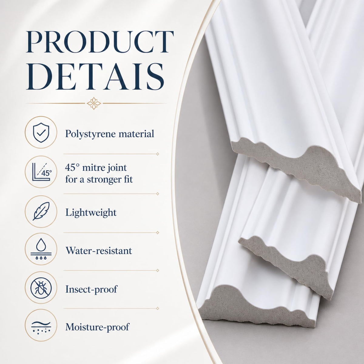 80 x 36 x 2-9/25 in Polyester Door Trim Molding Kit