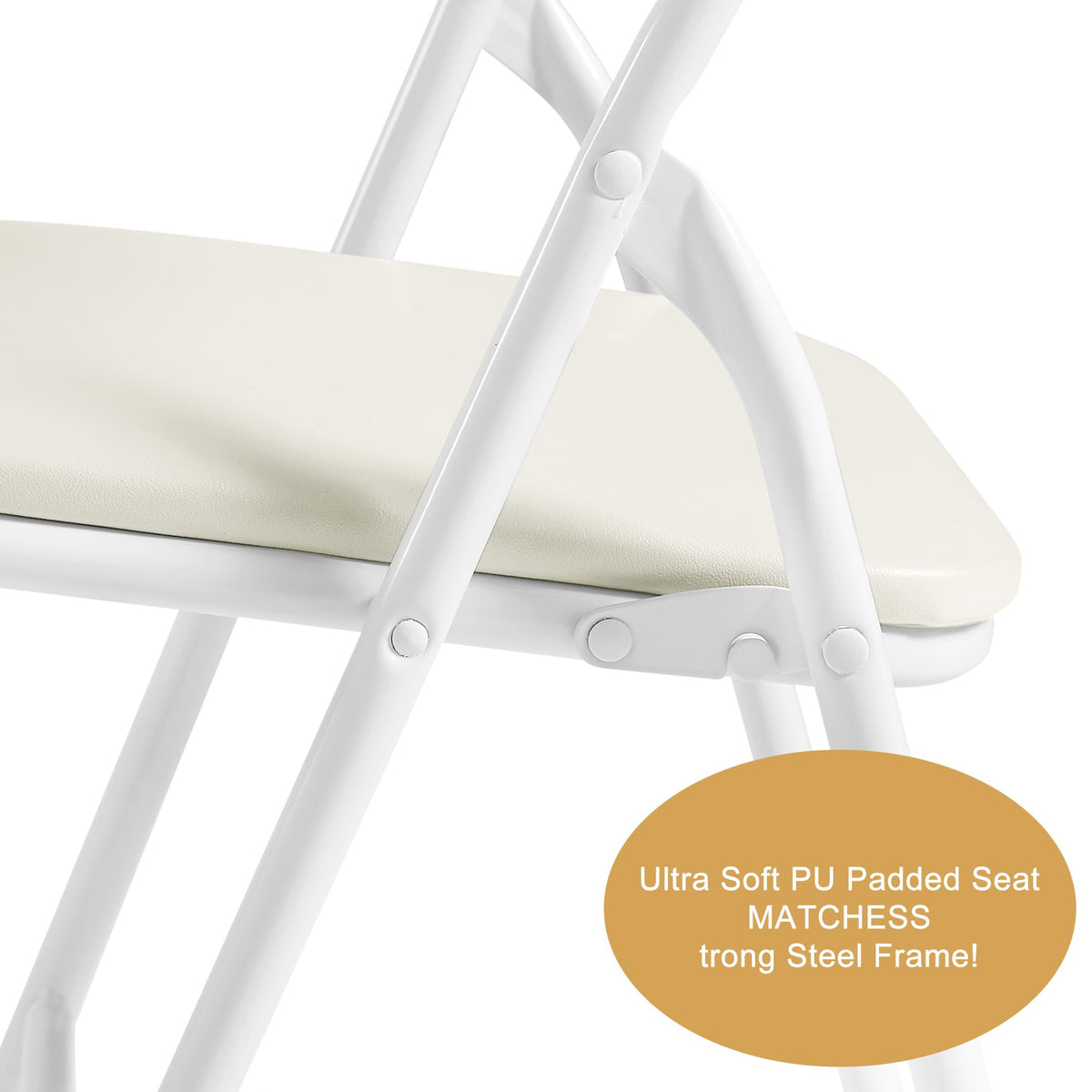 5 Piece 24" Card Table and Chair Set, Square Padded Top, Beige