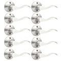 10 Pack Brushed Nickel Dummy Lever Door Handle Wave Right-Handed Door Lever Non-Turning Lock Half Dummy Handles for