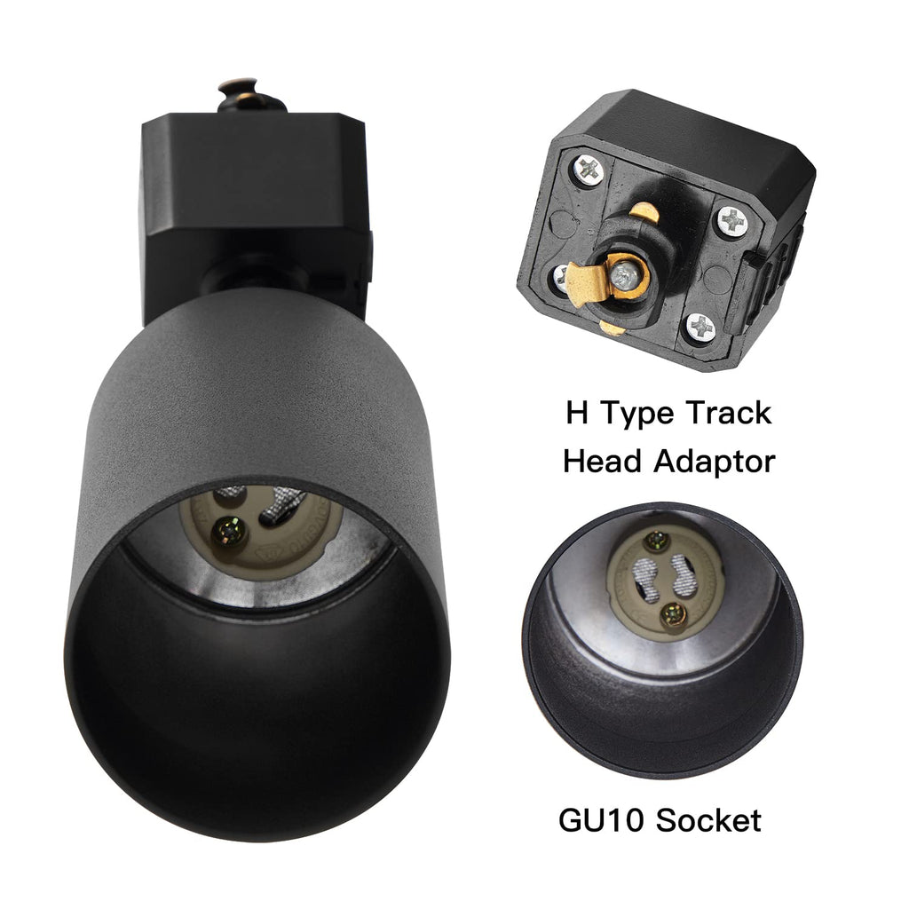 GU10 LED Track Lighting Kit, Black (No Bulbs)