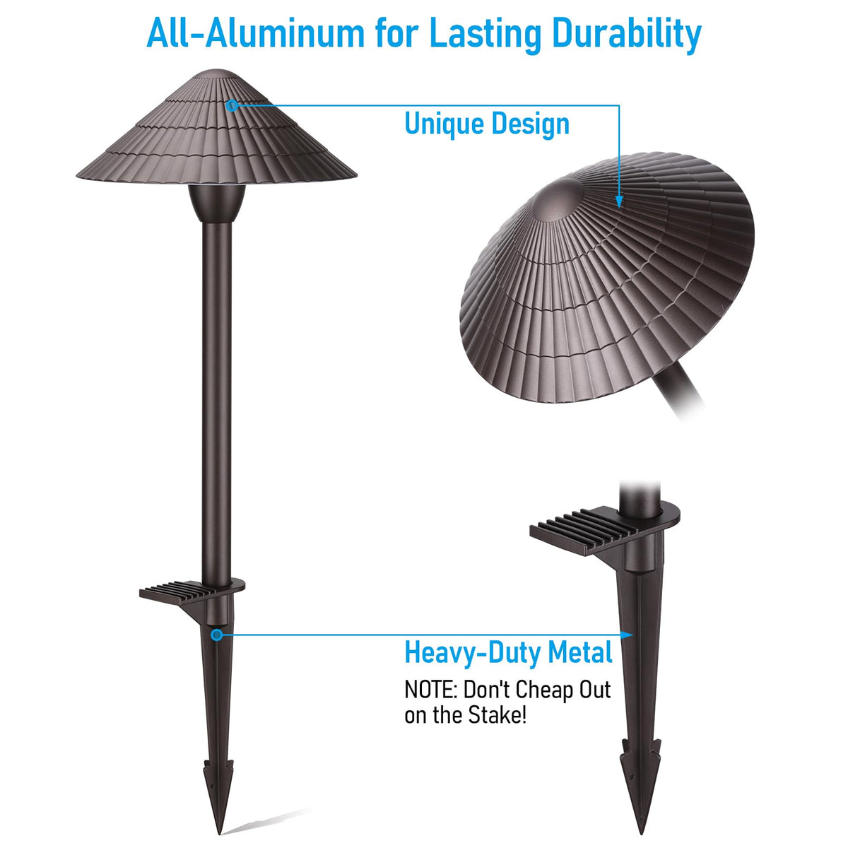 5CCT LED Low Voltage Landscape Path Lights, 12-24V AC/DC