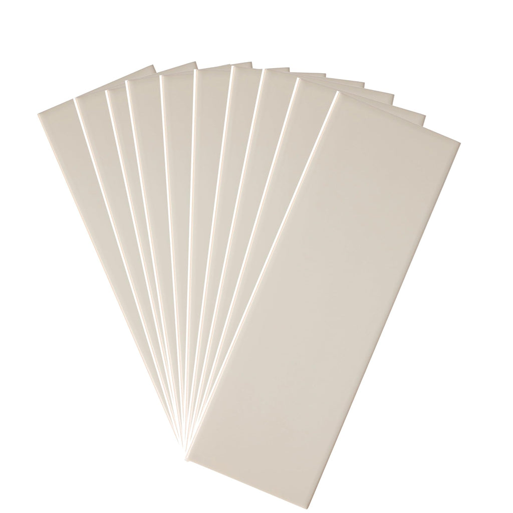 Ivory Matte Ceramic Subway Tile 4x12 in Backsplash Bathroom Wall Shower Fireplace Accent Modern Interior Smooth