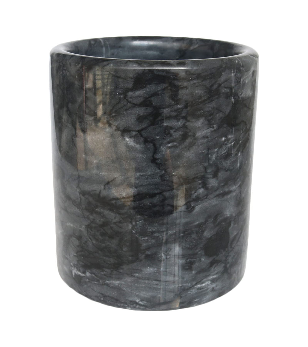 Black Marble Kitchen Utensil Holder, Weighted Utensils Organizer Crock for Countertop, Wine Chiller Bucket