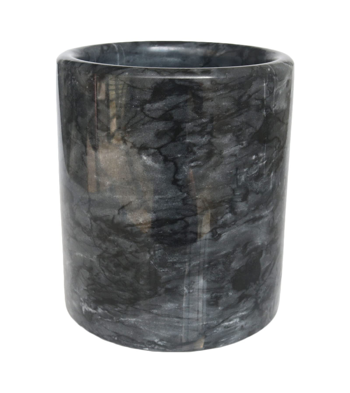 Black Marble Kitchen Utensil Holder, Weighted Utensils Organizer Crock for Countertop, Wine Chiller Bucket