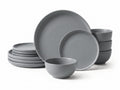 Stoneware Dinnerware Sets Service for 4, 12 pcs Plates and Bowls Set