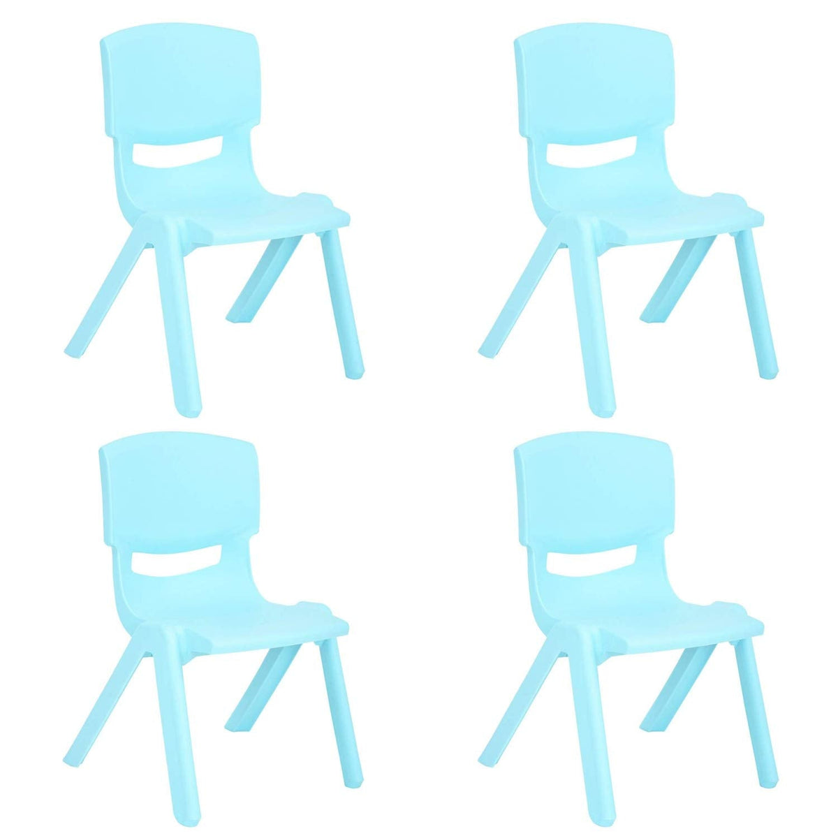 4 Pack Stackable Plastic Kids Learning Chairs, 20.8x12.5 Inches, The Perfect Chair Sets for Playrooms, Schools