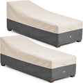 Extra Heavy Duty Patio Chaise Lounge Cover Waterproof 2 Pack - Lounge Chair Covers for Outdoor Pool Lounger and Patio