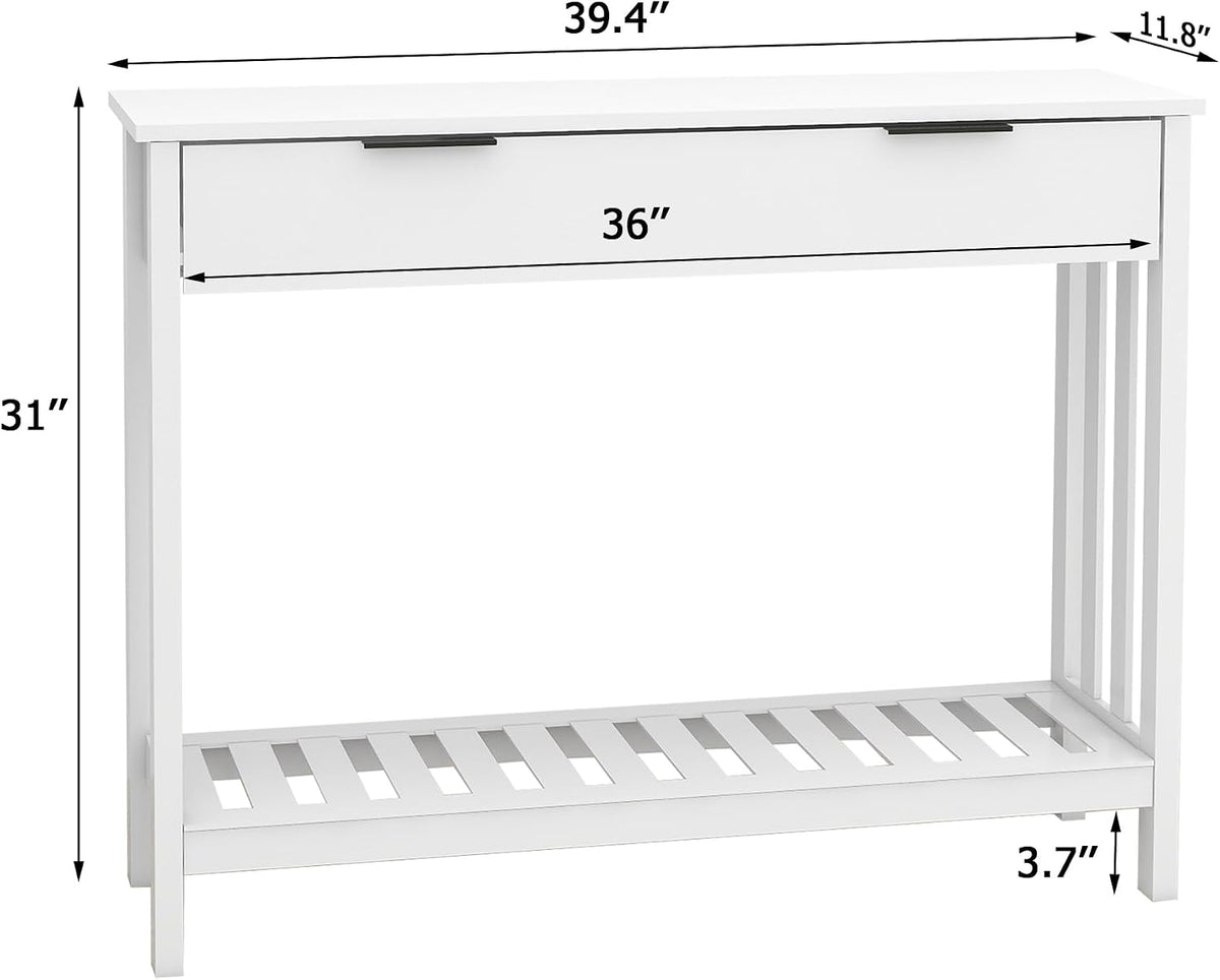 Narrow 39-Inch Console Table for a Hallway or Behind the Sofa