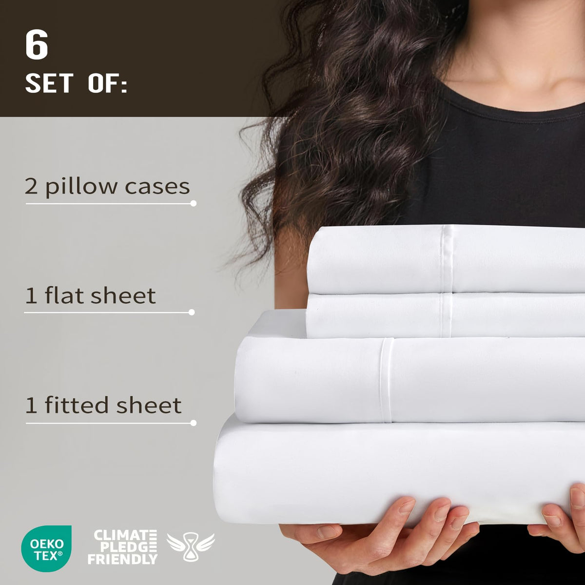Sheet Sets Bulk Pack of 6, Wholesale Hotel Bed Set White