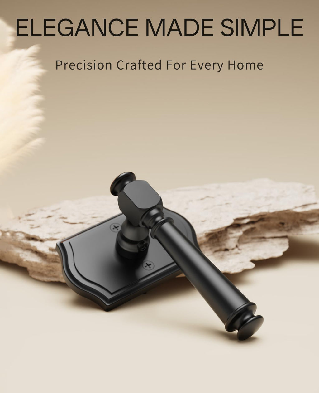 1 Pack Matte Black Passage Interior Door Handles