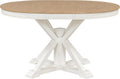 Extendable Round Dining Table for 4-8, Farmhouse 42"-54'' Expandable Kitchen Table with Removable Leaf and Pedestal