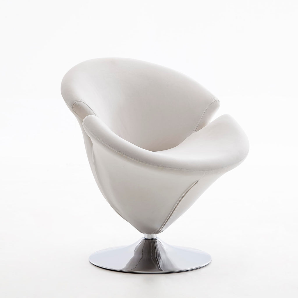 Inspired Saarinen Style Tulip Swivel Accent Chair Set of 2 with 360° Turn, Modern Flower Inspired Design, Soft Velvet Upholstery, Polished