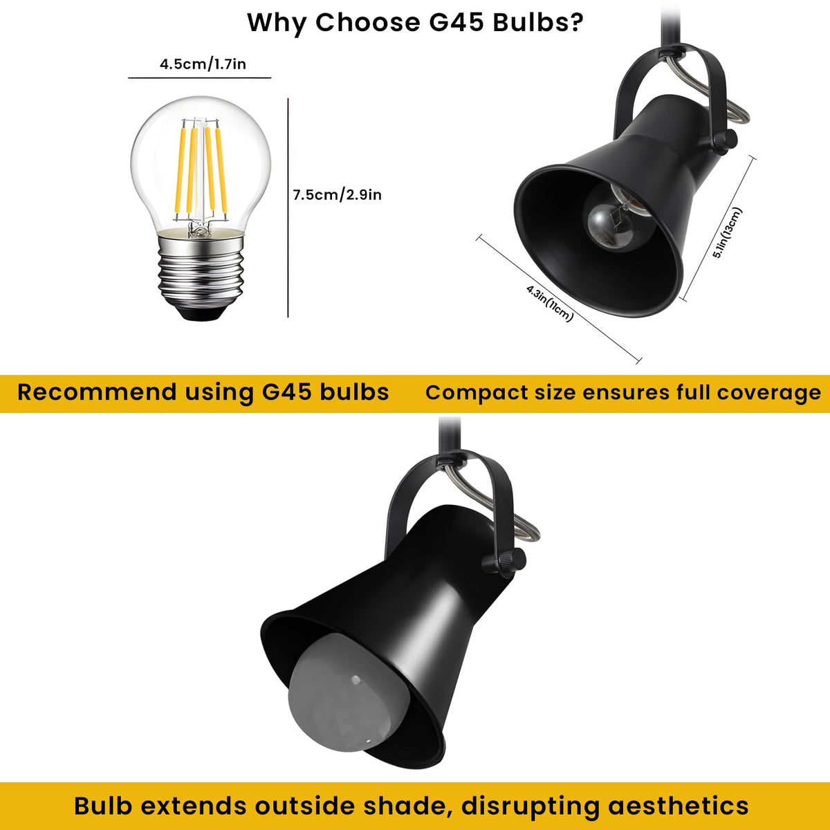Track Lighting Kit,Black Semi Flush Mount Ceiling Light with 2 Rotatable Light Heads,Industrial Accent,Art
