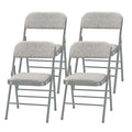 Pack of 4 (Fabric/Vinyl) Steel Frame Metal Foam Padded Folding Chairs (Black, Gray, White)