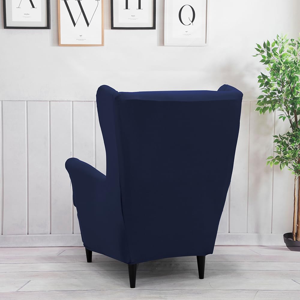 2 Piece Wingback Chair Slipcover, Wingback Chair Covers Washable Stretch Wingback Chair Cover, Wing Back Chair Covers