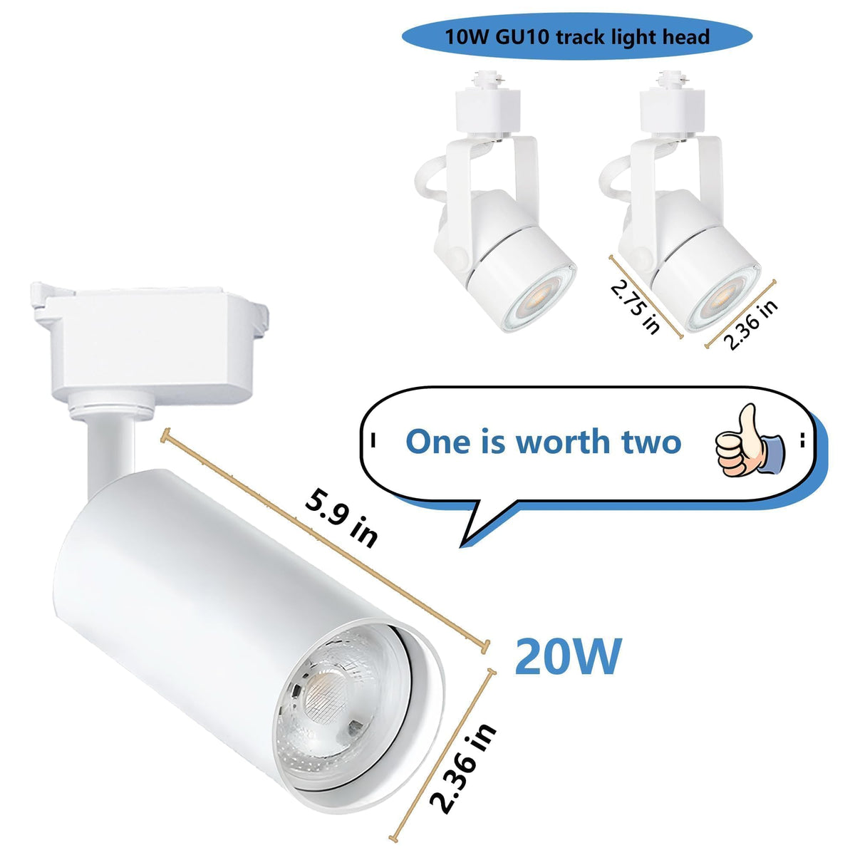 24 Pack White H Type LED Track Lighting Kit