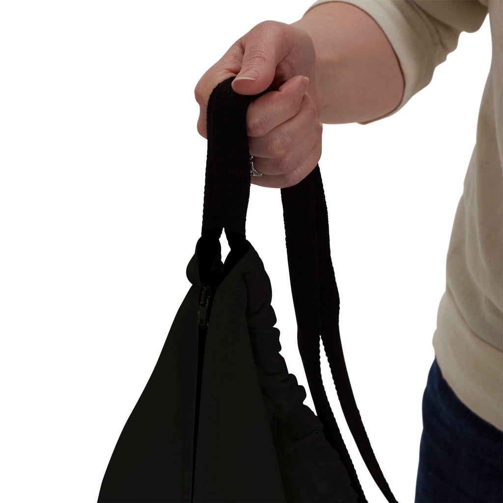 Door Hanging Laundry Bag in Washable Canvas with Loop Handle, Black